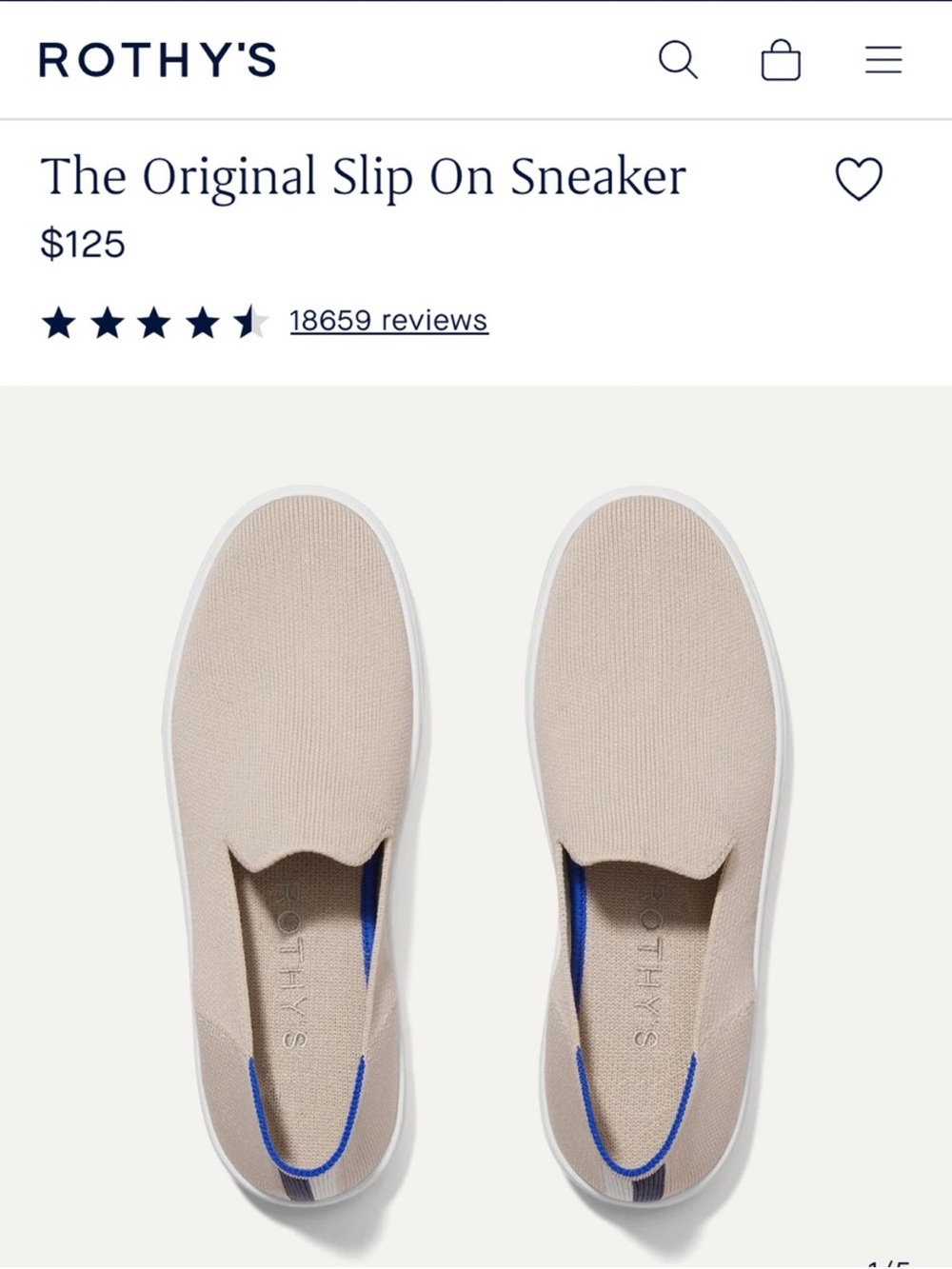 Rothy’s The Original Slip On Sneaker in Sand Color 8.5